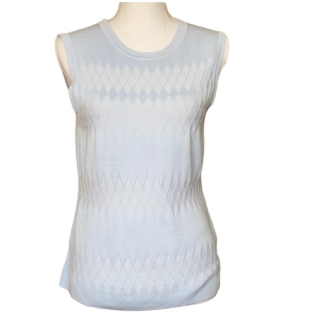Brooks Brothers knit shell  tank top in baby blue